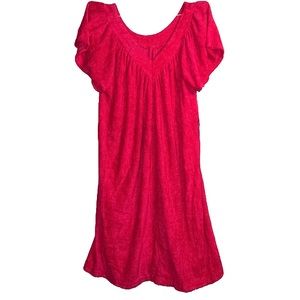 Stunningly Bright Red Terry Cloth Dress